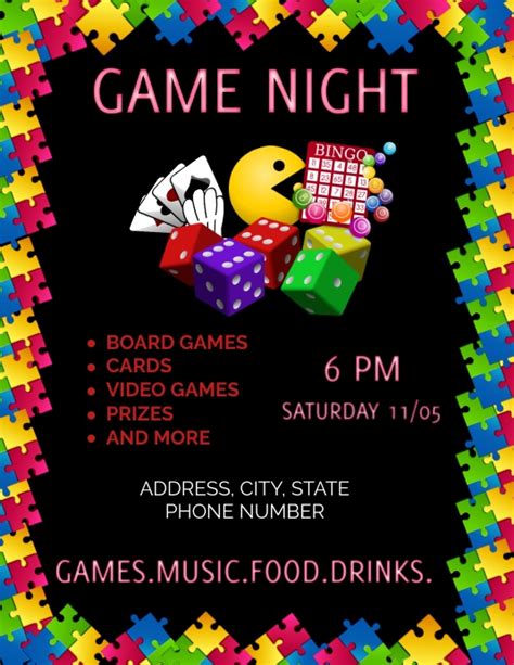 Free Customizable Game Night Flyer Templates .